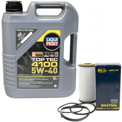 Motoröl Set 5W-40 5 Liter + Ölfilter für Audi A3 A4 TT Seat Skoda VW Golf VI 2.0 - Bild 1 von 4