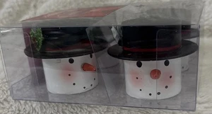 St Nicholas Square Christmas Snowman Napkin Rings Set Of 4 New - Picture 1 of 7
