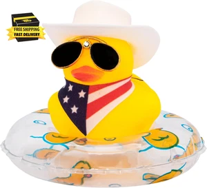 Rubber Duck Car Ornaments, West Cowboy Duck Car Dashboard Decoration Accessories - Picture 1 of 7