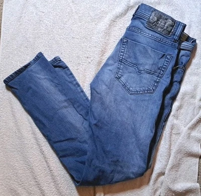 Jeans Diesel 29x30 Para Hombre Tepphar Ajustado Calce Zanahoria Denim Azul Botón Mosca Elástico Foto 1 de 4