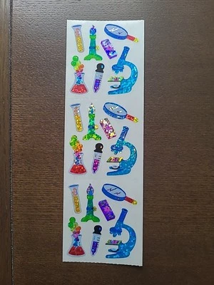 Microscopio Sandylion Stickers Vintage Science Lab Chemicals Foto 1 de 2