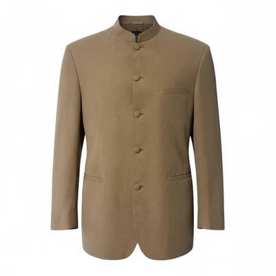 Gianni Vironi Mandarin Collar Super 100's 100% Fine Polyester Blazer - Image 1 of 4