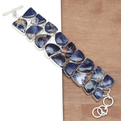 Подарок для женщин ювелирные браслеты содалит драгоценные камни 7-8 дюймов - Изображение 1 из 4