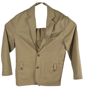 Duluth Jacket Mens Medium Beige Presentation Button Up Khaki Twill Travel Work - Picture 1 of 13