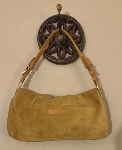 Cole Haan Vintage senfgelb Wildleder Leder Hobo Schulter Clutch Tasche Y2K - Bild 1 von 11