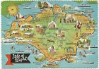 (W098) Picture Map Of The Isle Of Wight. Vintage 'Bay' Series Postcard
