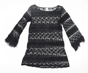 Ella Moss Women's Black Shift Dress S 3/4 Sleeve - Picture 1 of 12