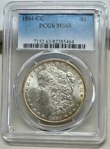 1884-CC MORGAN DOLLAR PCGS MS63 KEY DATE CARSON CITY - Picture 1 of 4