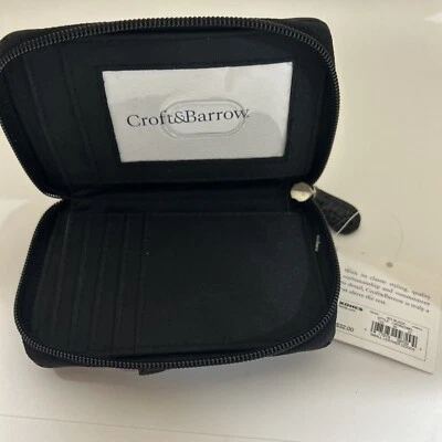 Muñequera Croft & Barrow Caimán Negra Multiusos Cremallera Alrededor Bolsillo Exterior Foto 1 de 4