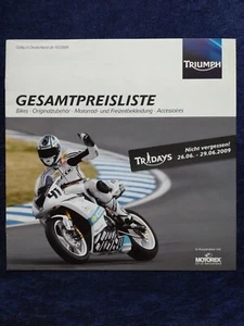 Triumph Rocket III America Bonneville Thruxton Scrambler Tiger Preisliste 2008 - Bild 1 von 7