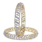 Fullos Beauty Jewels Brass & Gold Plated Cubic Zirconia Bangle Set for Women
