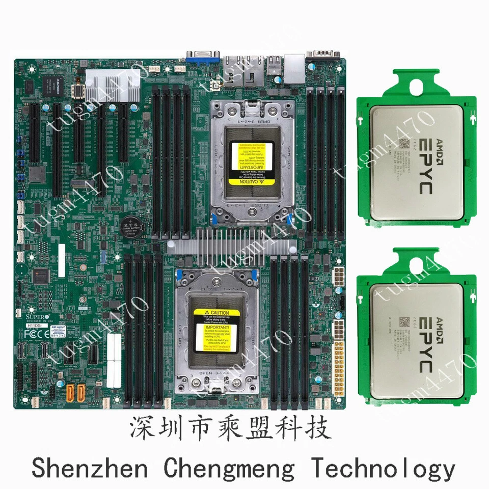 Supermicro H11DSi-i+2x AMD EPYC 7K62 48 Cores CPU (OEM of 7642 ) combination - image 1 of 1