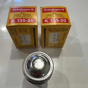 Vintage Kodak Kodachrome II KR 135-20 35mm color slide Film~2 Unopened + Opened - Picture 1 of 10