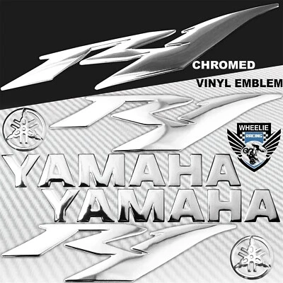 5.75" 3D CARENADO/TANQUE DE COMBUSTIBLE YAMAHA LOGO EMBLEMA+PEGATINA PARA YZF-R1/R1M/R1S CROMO Foto 1 de 4