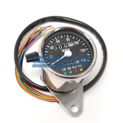 Mini Motorcycle Mechanical 140 MPH Speedo Dummy Lights Speedometer Gauge 2:1 - Image 1 of 3