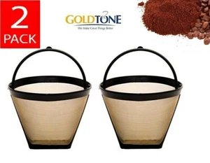 (2) GoldTone Reusable #2 Cone Coffee Filters for Cuisinart Coffee Makers - Picture 1 of 7