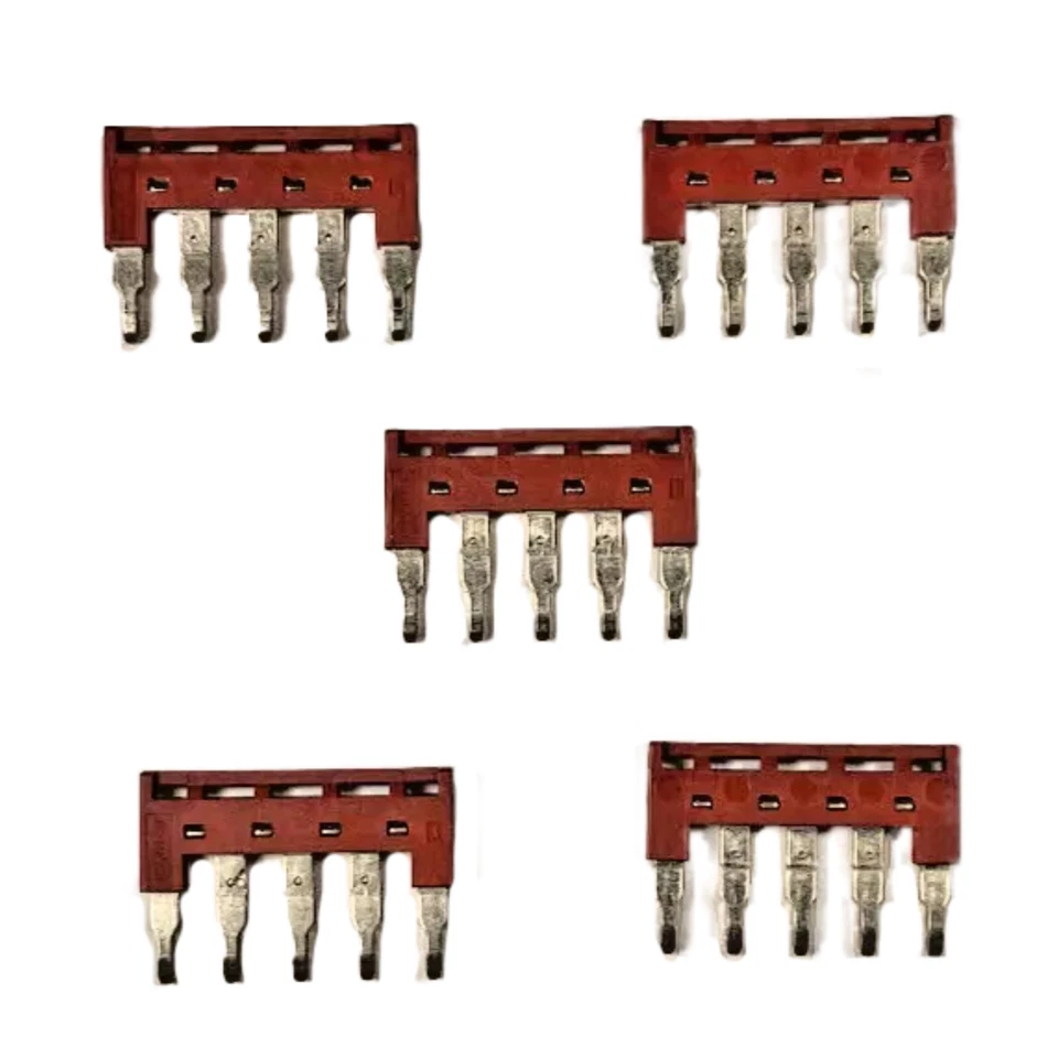 DIN Rail Terminal Block Jumpers 5 Quantity DSS4N-05P Dinkle 10 AWG 5 Pole DK4N - Image 1 of 2
