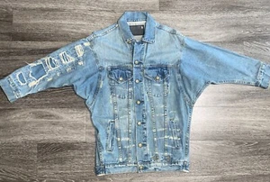 r13 jean trucker jacket selv shredded blue Color Vhtf Made In Italy - Picture 1 of 11