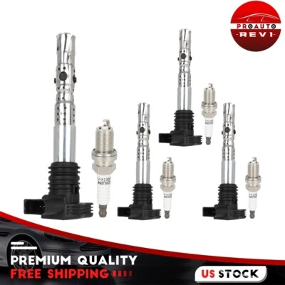 4 Ignition Coil & Spark Plug Kit For 2001-2005 Volkswagen Passat 1.8L L4 - Image 1 of 4