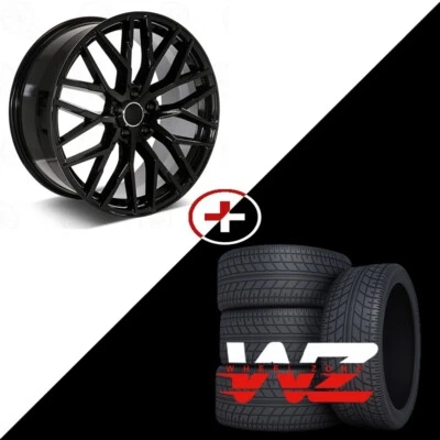 20" Gloss Black w/Tires Fits Audi A4, A5, A6, A7, A8 S4, S5, S6, S7, S8 RS7 Q5 - Image 1 of 4
