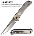 8.25" Elitedge Stainless Steel Spring Assisted Tactical Folding Knife-a83