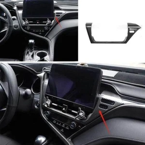 Panel Trim Middle Console Navigation ABS Carbon Fiber For Toyota Camry 2021-2023 - Picture 1 of 6