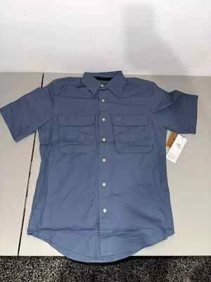 Timberland Short Sleeve Button Up Cargo Shirt Fishing Outdoor Blue Size S-M - Image 1 of 4