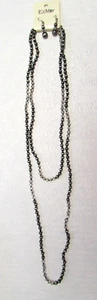 NUEVO Conjunto de collar y pendientes Esmor de una sola hebra de plástico gris tonos 18" - Imagen 1 de 4