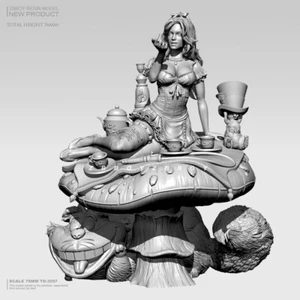 75mm Sexy Alice Unpainted Model Kits Unassembled YUFAN Statue Fantasy Girl - Picture 1 of 4