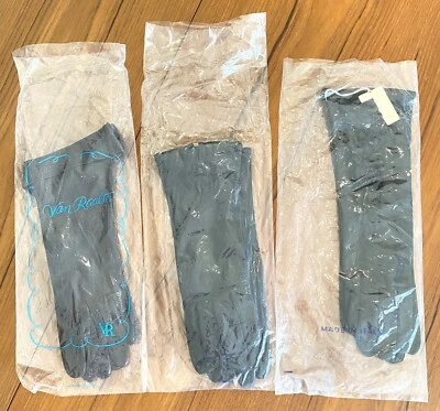 3 pr. - Guantes de cuero de colección 2 negros Hudson's, 1 chocolate francés, Paula Lliannity? Foto 1 de 4