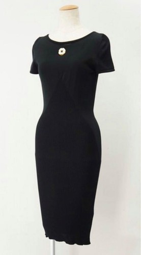CHANEL P40797K029866 Abito donna maglia manica corta taglia 34 nero Made in Italy