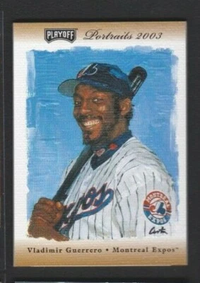 Retratos de playoff 2003 autógrafo #1 Vladimir Guerrero exposiciones raro SP #25/100 Foto 1 de 2