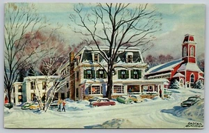 COLBURN HOUSE MANCHESTER CENTER VT CARS PEOPLE 1964 POSTCARD - Picture 1 of 2