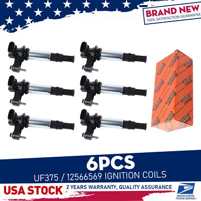 New Black Ignition Coil OEM UF375/12566569 6pcs For Buick Allure 3.6L V6 05-08 Foto 1 de 4