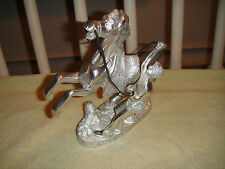 Vintage Metal Horse Statue Roman Greek Man Wild Horse Steel Metal Design