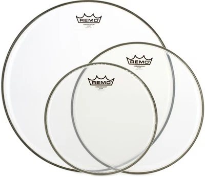 Remo Ambassador 3-pc Tom Pack - 10"/12"/16" - Clear