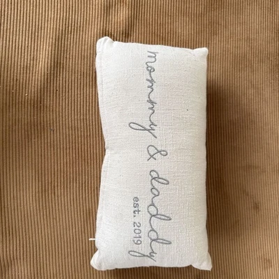 Mommy & Daddy est. 2021 Throw Pillow - Image 1 of 2