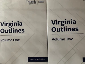 2025 2026 Themis VIRGINIA VA OUTLINES SET of 2 Bar Exam Review Prep + BARBRI + - Picture 1 of 3