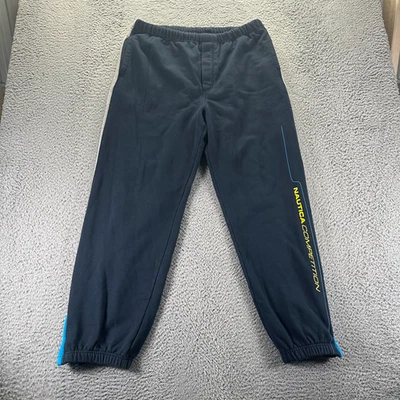 Calça de Moletom Masculina Vintage Náutica L Azul Algodão Jogger Cônico Performance Feita nos EUA - Imagem 1 de 4