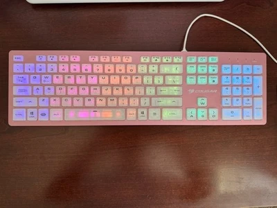 Cougar Vantar Gaming Keyboard Slim Scissor-switch Led Backlit Quiet Keys Pc PINK - Image 1 of 3