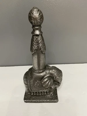 Vintage Cast Iron Elephant Doorstop Ceremonial Indian Long Handle Traditional - Image 1 of 4