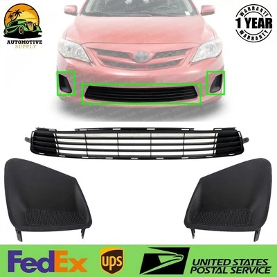 Nova grade inferior do para-choque dianteiro + capas de farol de neblina para Toyota Corolla 2011-2013 - Imagem 1 de 4