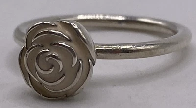 Authentic Pandora S925 ALE SS Pink Enamel Rose Flower Ring Sz7.5 4.3g 190905EN40 - Image 1 of 4