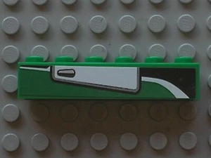 LEGO Green Brick 1x6 White Door Right Side Sticker Ref 3009pb179R Set 8864  - Picture 1 of 1
