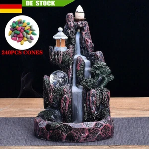 Rückfluss Weihrauch Mountain Wasserfall Rauch Räuchergefäß Halter + 240 Kegel DE - Bild 1 von 7