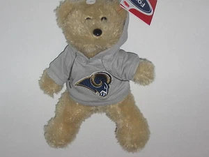 St. Louis Rams 8" Tan Plush Bear With Grey Hoodie - Picture 1 of 1