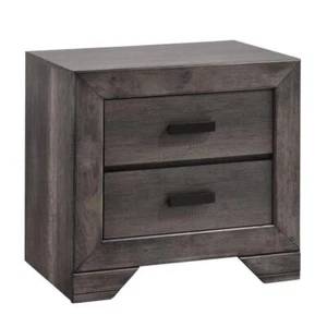 Picket House Furnishings Nightstands 28"W Square Farmhouse Wood Single Grey Oak - Picture 1 of 6