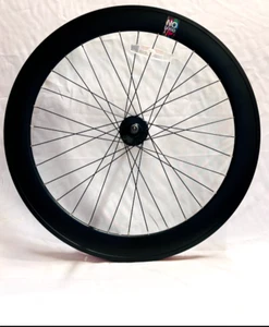 700c Fixie Fixed Single Speed Front Wheel BLACK Rim 60mm Deep-V without tyre - Picture 1 of 3