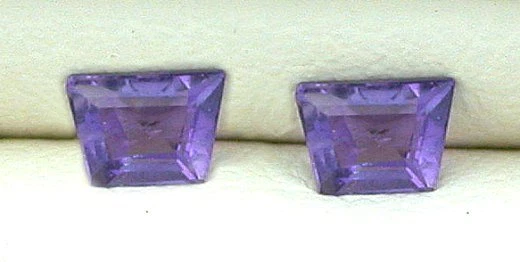 Dos Baguette rectángulo corte personalizado de 3,5 mm x 2,5 mm Brasil amatista piedras preciosas EBS4469 Foto 1 de 1