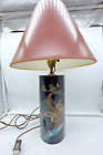 Antique Vintage Chinese Painted Vulture Birds Tin Tea Caddy Canister Table Lamp